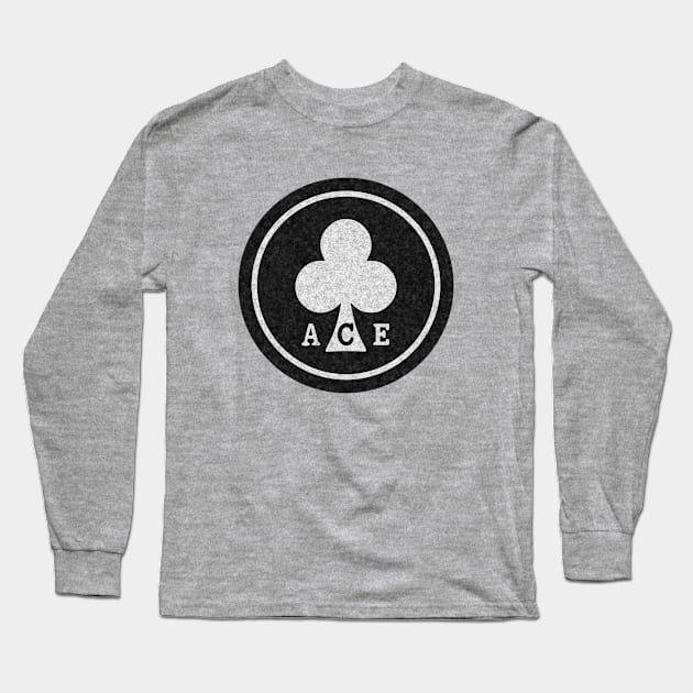 Round ACE Black and White distressed mod Long Sleeve T-Shirt by Lefteris